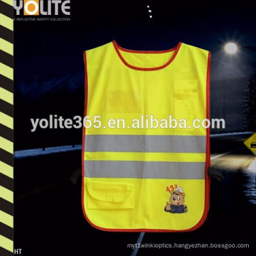 Lovely Bear Cartoon Hi Vis Reflective Kids Running Vest